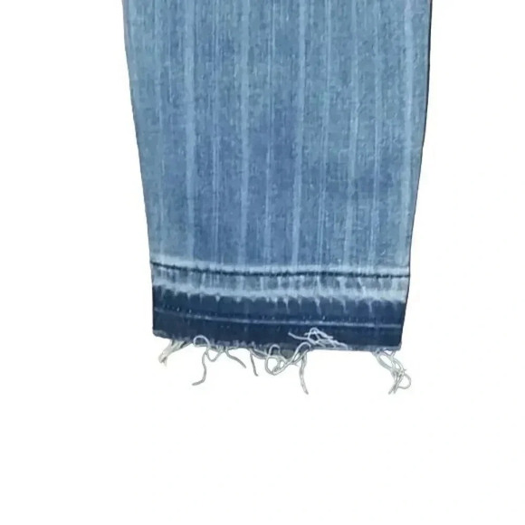 Express Pinstripe High-Rise Distressed Denim - Picture 5 of 5